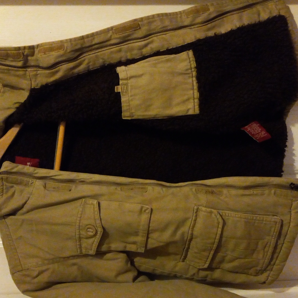 Boys tan shearling lined jacket